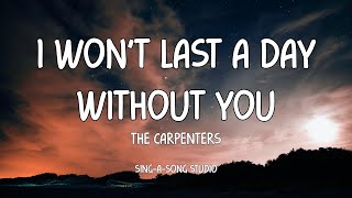 The Carpenters  I Wont Last A Day Without You Lyrics [upl. by Ettennil382]