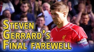 Steven Gerrard walks onto Anfield pitch for final time to an amazing response from fans [upl. by Ivey]