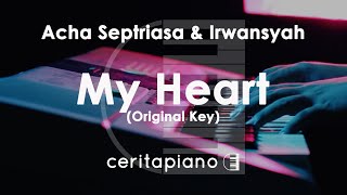 Acha Septriasa amp Irwansyah  My Heart Piano Karaoke [upl. by Ahterod]