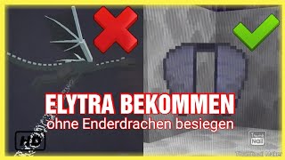 Elytra bekommen ohne Enderdrachen zu besiegen Survival  Minecraft Bedrock Tutorial [upl. by Sanoy]