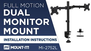 Dual Monitor Mount  Assembly MI2752L [upl. by Seek]