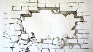 How To Draw A Broken Brick Wall The Original [upl. by Cruz611]