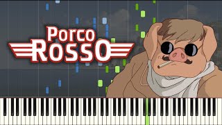 The Bygone Days  PORCO ROSSO  SHEETS  Piano Tutorial Synthesia [upl. by Uzia]