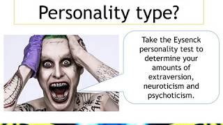 Eysencks Criminal Personality Theory Explanations of Offending Behaviour [upl. by Hollerman599]