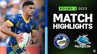 NRL 2023  Parramatta Eels v Cronulla Sharks  Match Highlights [upl. by Batruk]