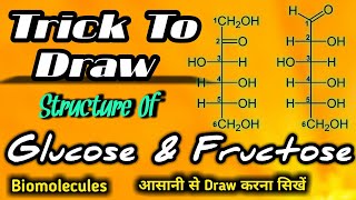 Trick To Draw Structure Of Glucose And Fructose [upl. by Barnett]