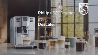 How to descale Philips 5000 series espresso machine  EP536X [upl. by Cohligan914]