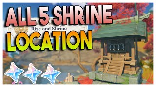 All 5 Shrine Locations in Yashiori Island quotRise amp Shrinequot Hidden Achievement  Genshin Impact [upl. by Gerger]