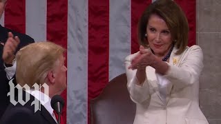 Nancy Pelosi claps for President Trump [upl. by Irena]