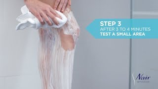 How to use Nair Sensitive Hair Removal Shower Cream  Nair Australia [upl. by Lahcim]