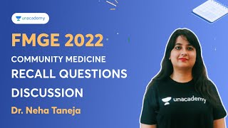 FMGE 2022  Recall Questions Discussion  Community Medicine  Dr Neha Taneja [upl. by Ashjian]