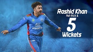 🔥Rashid Khans Amazing Hattrick amp five wicket haul 3rd T20 Afghanistan vs Ireland in India 2019 [upl. by Llehsal]