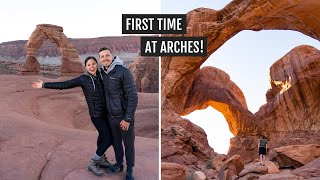 Our first time at Arches National Park Delicate Arch Park Avenue Double Arch amp MORE [upl. by Carina]