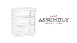 Sterilite Wide 3Drawer Tower Assembly [upl. by Paynter309]