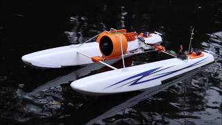 70mm Ducted Fan On RC Plane Floats Diy Fast RC Boat Montage ULTRA RC [upl. by Erle700]