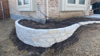 Flower bed with austin stone drains and texas bull rock [upl. by Joses]