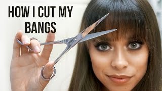 How I Cut My Bangs  Wispy  Straight Across [upl. by Sylram]