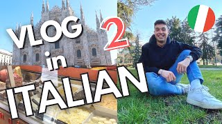 Learn Italian with Vlogs Walking in Milan and Eating Schiacciata with subs [upl. by Castro]