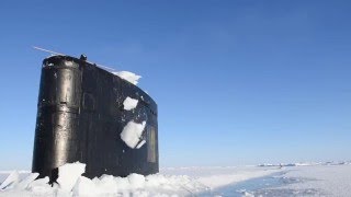 USS Hartford SSN 768 surfaces at the Arctic circle for ICEX 2016 [upl. by Pickard10]