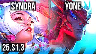 SYNDRA vs YONE MID  Legendary  KR Grandmaster  25S13 [upl. by Aivart]