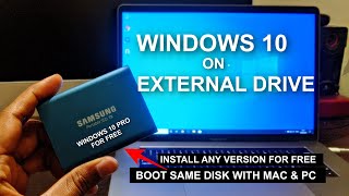 How To Install Windows 10 On External SSD To Use With Mac amp PC  Without WinToUSB [upl. by Eicaj425]