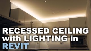 Recessed Ceiling with Light in Revit  Light Tutorial [upl. by Wilber694]