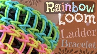 RAINBOW LOOM  Ladder Bracelet  How To  SoCraftastic [upl. by Assennej626]