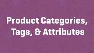 Product Categories Tags amp Attributes  WooCommerce Guided Tour [upl. by Niran]