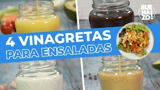 4 vinagretas para ensaladas  BUENAZO [upl. by Nennahs]