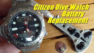 Citizen Promaster Dive Watch Battery Replacement [upl. by Asoramla]