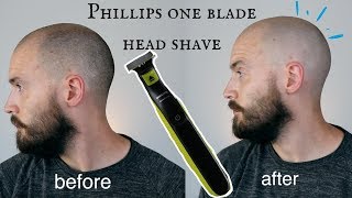 SHAVING MY HEAD  Phillips one blade head shave review IMPRESSIVE [upl. by Forlini]