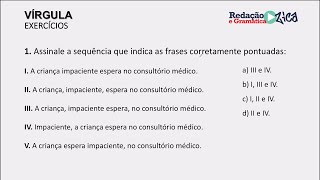 COMO USAR A VÍRGULA RESOLUÇÃO DE EXERCÍCIOS  Profa Pamba [upl. by Ellinet]