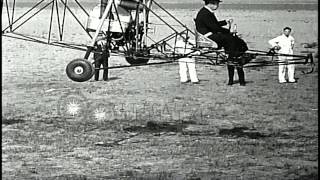 Russian American aircraft designer Igor Sikorsky test flies the VoughtSikorsky VHD Stock Footage [upl. by Bilak516]