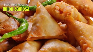 100 బెస్ట్ ఉల్లిపాయ సమోసా  Onion Samosa recipe in Telugu  How to make Ulli samosa  Vismai Food [upl. by Eillas]