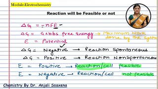 Reaction is feasible or not  Electrochemistry numerical Engineering Chemistry [upl. by Kylila]