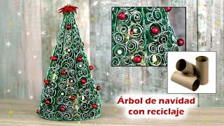 ÁRBOL NAVIDEÑO CON TUBOS DE CARTÓN RECICLADOS MANUALIDADES PARA NAVIDAD 2020 DECORACION NAVIDEÑA [upl. by Rotsen]