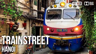 Hanoi Trainstreet Closeup Train View  🇻🇳 Vietnam 4K HDR Walking Tour [upl. by Wiseman42]