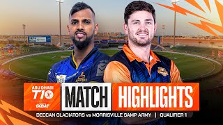 2024 Abu Dhabi T10 I Qualifier 1 Highlights Deccan Gladiators vs Morrisville Samp Army  Season 8 [upl. by Anattar]