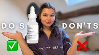 HOW TO PROPERLY USE THE ORDINARY NIACINAMIDE SERUM  Dos and Donts [upl. by Naic]