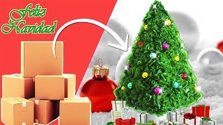 Como hacer Arbol de Navidad con CARTÓN Reciclaje Ecobrisa [upl. by Aicargatla]