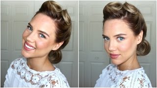 1940s Hairstyle  Victory Rolls [upl. by Ymeon]