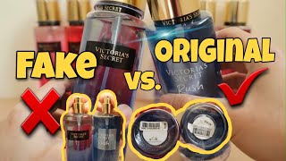 VICTORIAS SECRET FAKE VS ORIGINAL  FRAGRANCE MIST  MORE THAN 10 THINGS TO IDENTIFY 😱😱😱 [upl. by Kries]