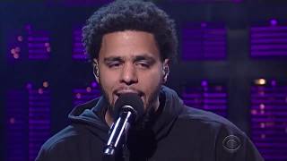 J Cole  quotBe Freequot Performance on The Late Show with David Letterman [upl. by Rieger229]