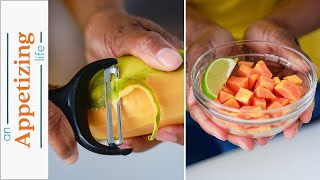 How to Cut a Papaya  Kitchen Basics [upl. by Aneehsit]