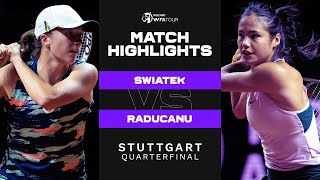 Iga Swiatek vs Emma Raducanu  2022 Stuttgart Quarterfinal  WTA Match Highlights [upl. by Parish457]