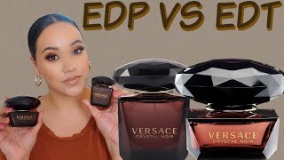 VERSACE CRYSTAL NOIR EDT VS EDP COMPARISON amp REVIEW  MY PERFUME COLLECTION 2021 [upl. by Asile475]