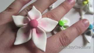 Clay Flower Tutorial For Beginners by MissClayCreations [upl. by Ebeneser548]