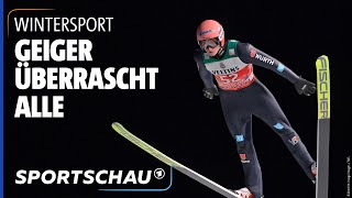 Skispringen Geiger gewinnt Auftakt der Vierschanzentournee in Oberstdorf  Sportschau [upl. by Ragouzis528]