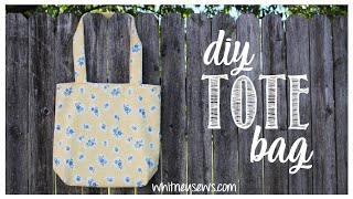 DIY Tote Bag  Beginner Sewing Tutorial  Whitney Sews [upl. by Ahsener551]