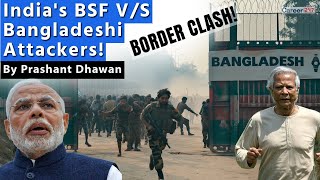 Sudden Clash at India Bangladesh Border  Indias BSF vs Bangladeshi Attackers [upl. by Airpac]